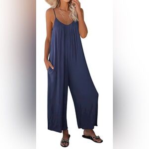 Chic Navy Sleeveless Jumpsuit